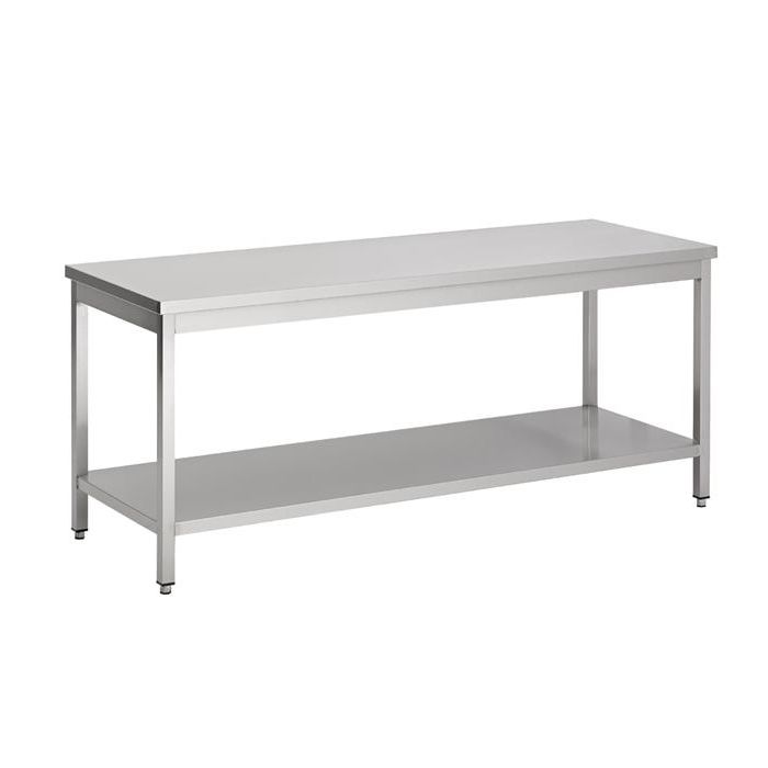 CS RVS werktafel met legbord - Afbeelding 1