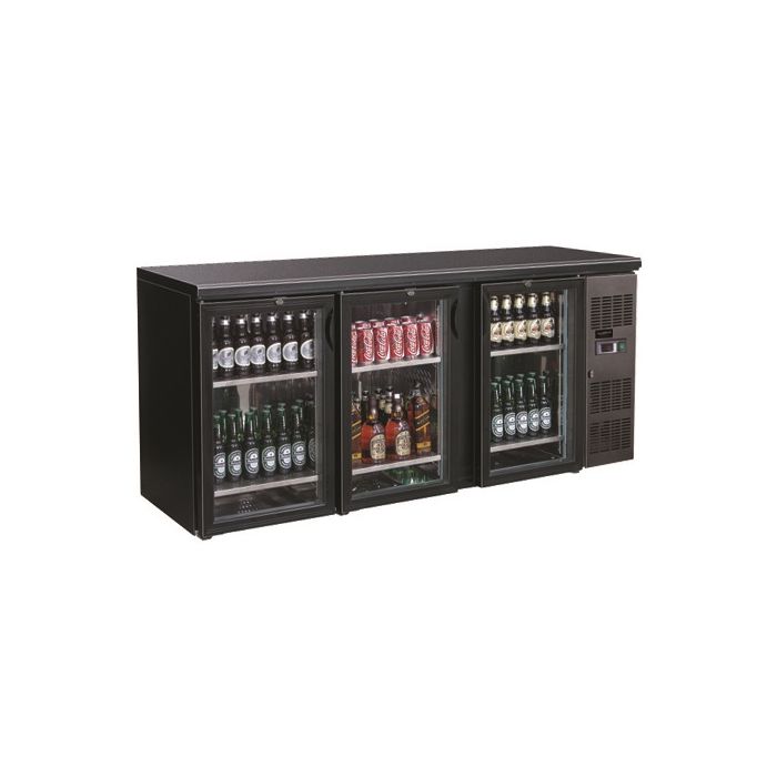 Barkoeler |  Zwart | 3 Glasdeuren - Afbeelding 1
