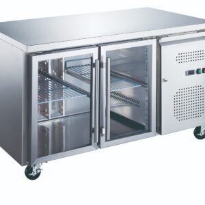 Koelwerkbank - 136 cm - 2 Glazen Deuren