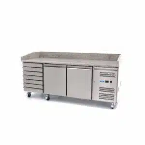 Pizzawerkbank - 202 cm - 2 Deuren - 5 x 1/6 GN - 7 Laden