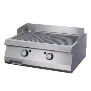 Heavy Duty Grillplaat - Gegroefd Chroom - Dubbel - 70 cm Diep - Elektrisch