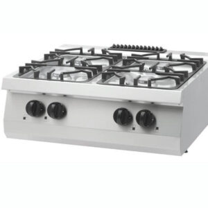 Heavy Duty Kookplaat - 4 Pitten - Dubbel - 70 cm Diep - 24 kW - Gas