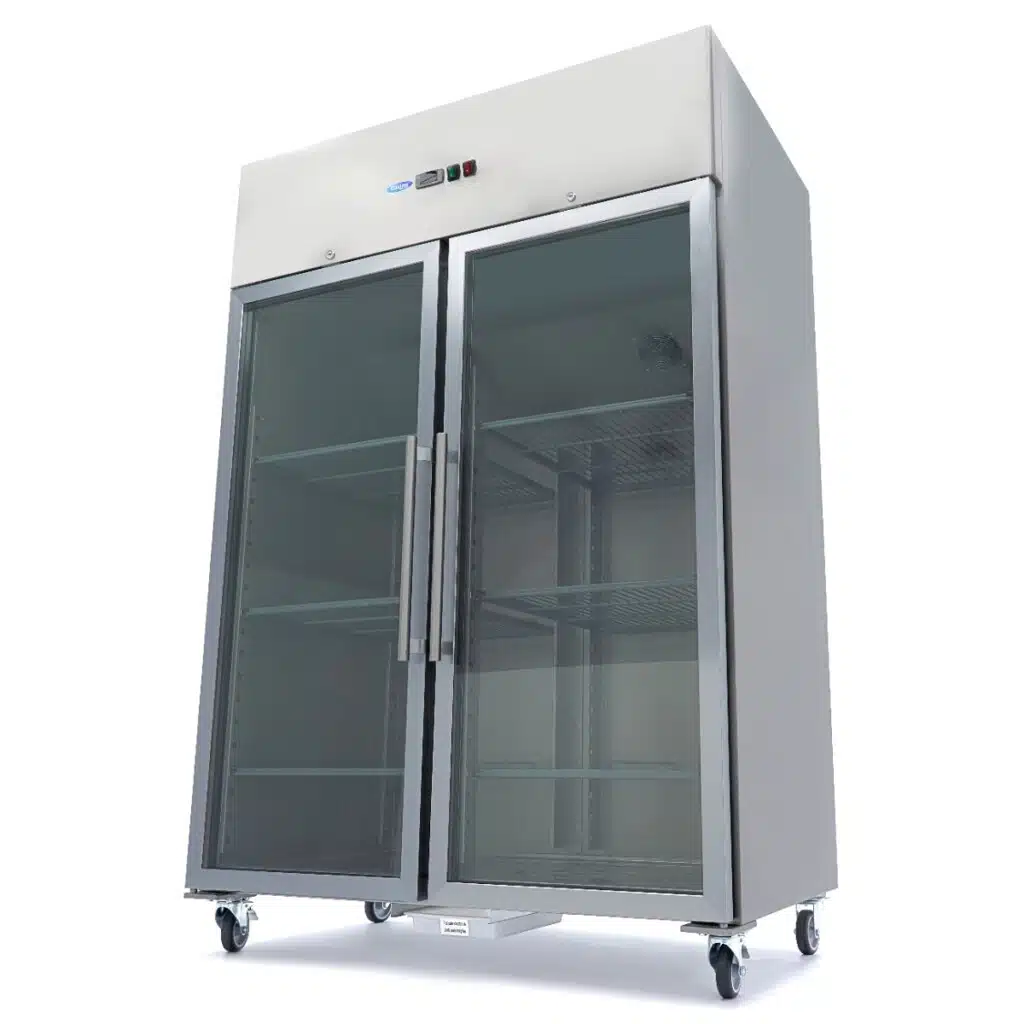 Koelkast - 1200 L - 6 Verstelbare Roosters (2/1 GN) - Rvs - met Glazen Deur - Afbeelding 1