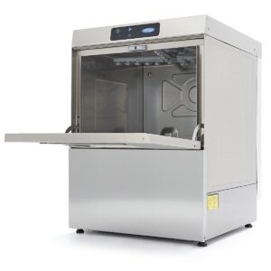 Horeca Vaatwasser - 50 x 50 cm - met Afvoer-, Glansspoel- en Zeeppomp - Digitaal Display - 400V