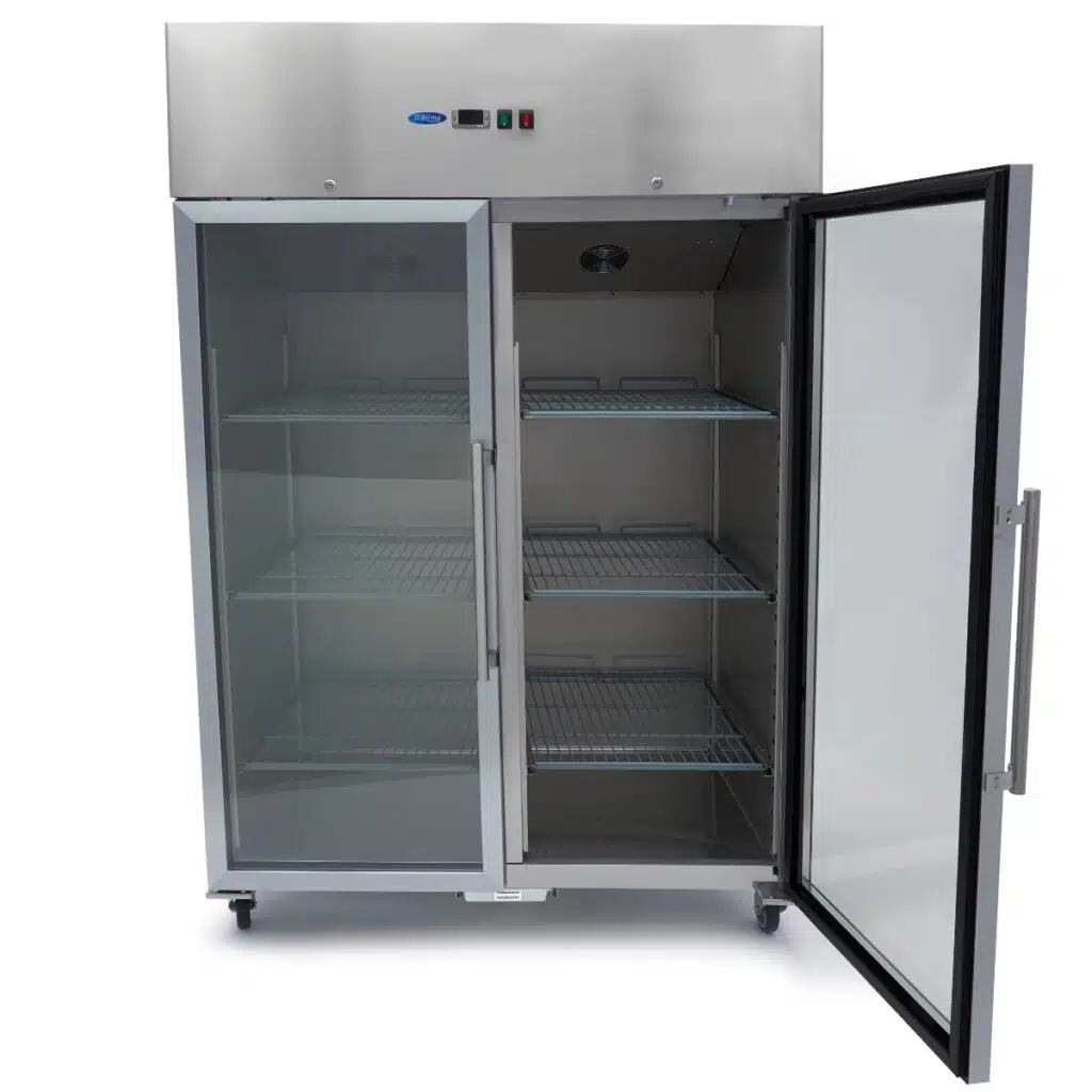 Koelkast - 1200 L - 6 Verstelbare Roosters (2/1 GN) - Rvs - met Glazen Deur - Afbeelding 5