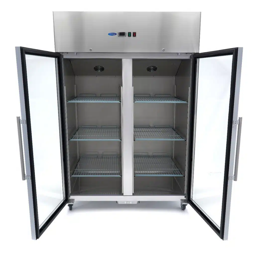Koelkast - 1200 L - 6 Verstelbare Roosters (2/1 GN) - Rvs - met Glazen Deur - Afbeelding 6