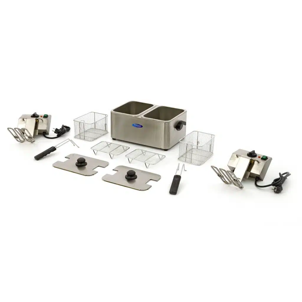 Frituurpan - 2x 4 L - 2 Manden - tot 2 Kg Frites - Afbeelding 6