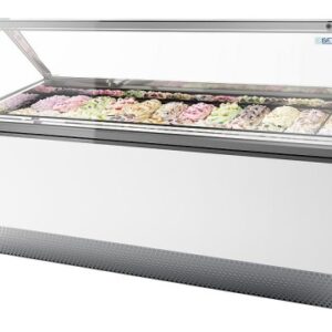 Isa | Millennium geforceerde schepijsvitrine 12x5 liter Rechte ruit