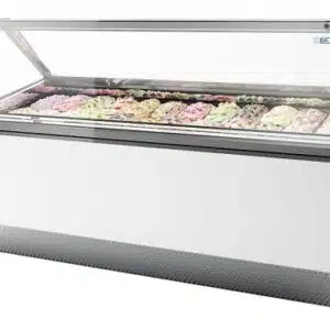 Isa | Millennium geforceerde schepijsvitrine 12x5 liter Rechte ruit